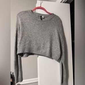 DIVIDED Grey Cropped Sweater